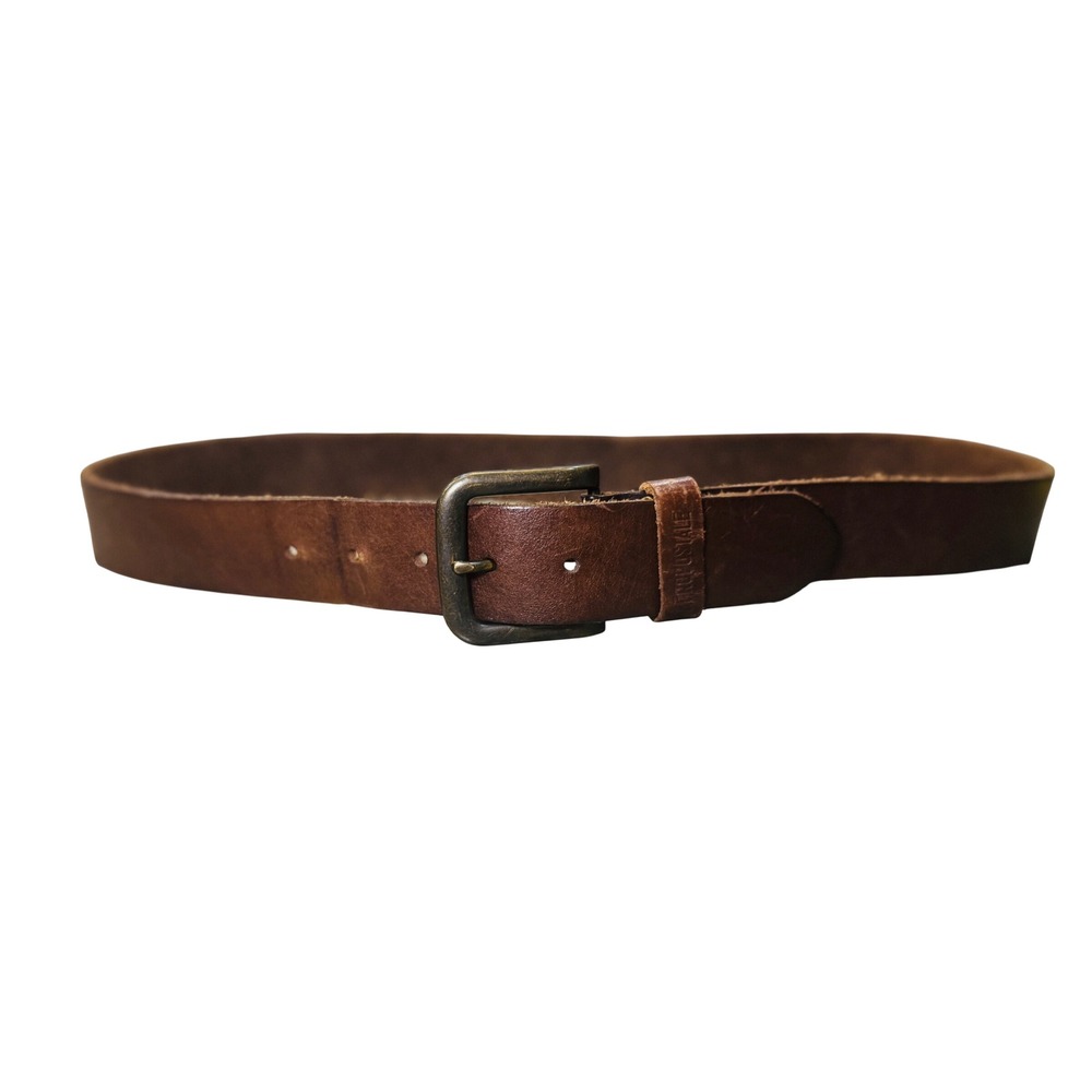 Aeropostale Mens Brown Leather‎ Casual Belt Antique Brass Buckle